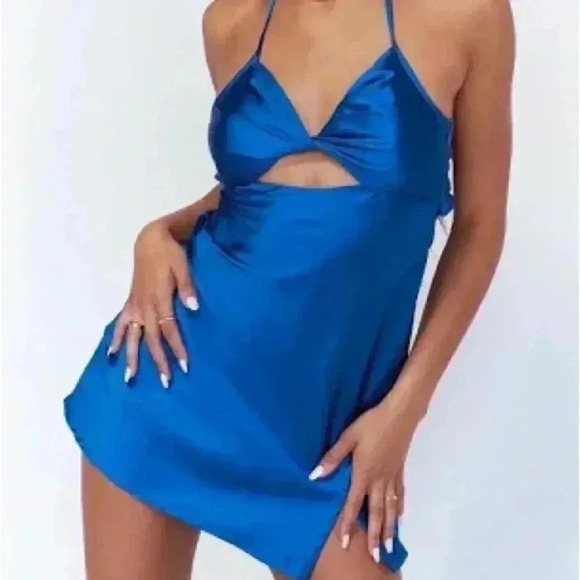 NWT PRINCESS POLLY TIANA BLUE MINI DRESS SIZE 2 - Picture 8 of 8